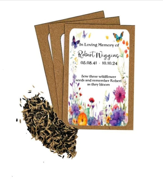 Personalized Wildflower Memorial Seed Favours