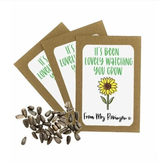 It's Been Lovely Watching You Grow" Sunflower Seeds