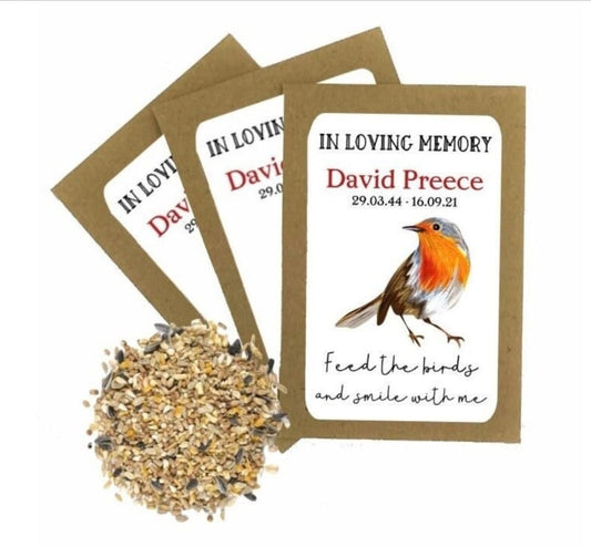 Personalized Memorial Bird Seed Favours