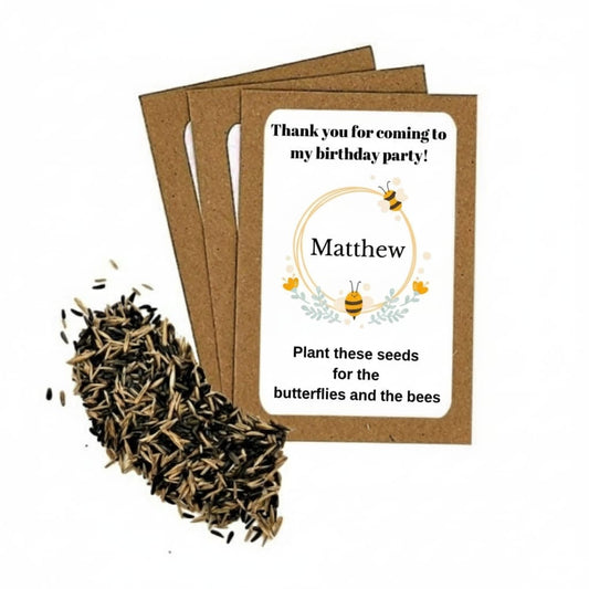 Personalized Birthday Favours - Seeds for Butterflies and Bees