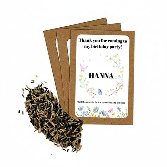 Personalized Birthday Favours - Seeds for Butterflies and Bees