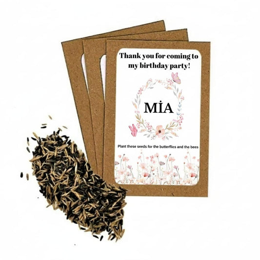 Personalized Birthday Favours - Seeds for Butterflies and Bees