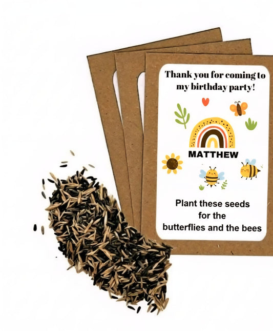 Personalized Birthday Favours - Seeds for Butterflies and Bees