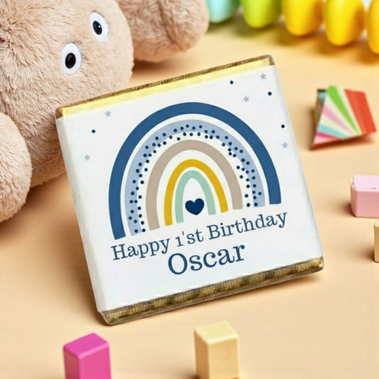 Personalized Rainbow Themed Birthday Milk Chocolate