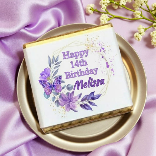 Personalized Lavender Floral Celebration Milk Chocolate