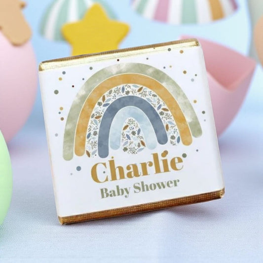 Personalized Boho Rainbow Themed Celebration Milk Chocolate (Earthy Tones)