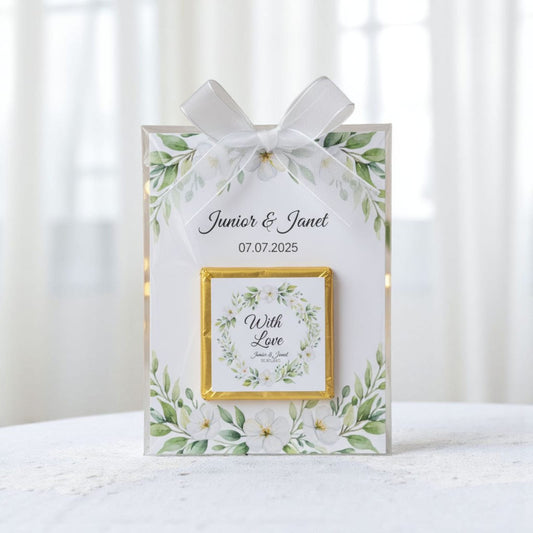 Personalized "Natural Love" Greenery Card and Chocolate