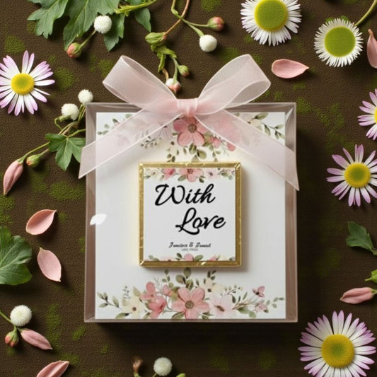 Personalized "Spring Blossom" Floral Card and Chocolate