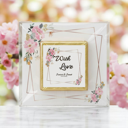Personalized "Modern Bloom" Floral Card and Chocolate