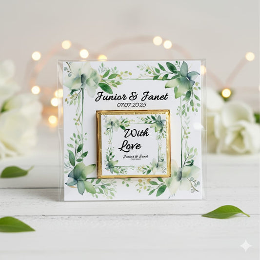 Personalized "Botanical Charm" Greenery Card and Chocolate