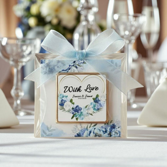 Personalized "Something Blue" Floral Card and Chocolate