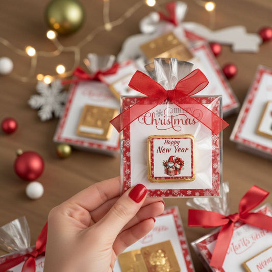 Personalized "Festive Cheer" Christmas Card and Chocolate