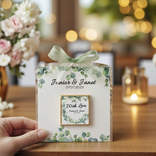 Personalized "Eucalyptus Bliss" Greenery Card and Chocolate