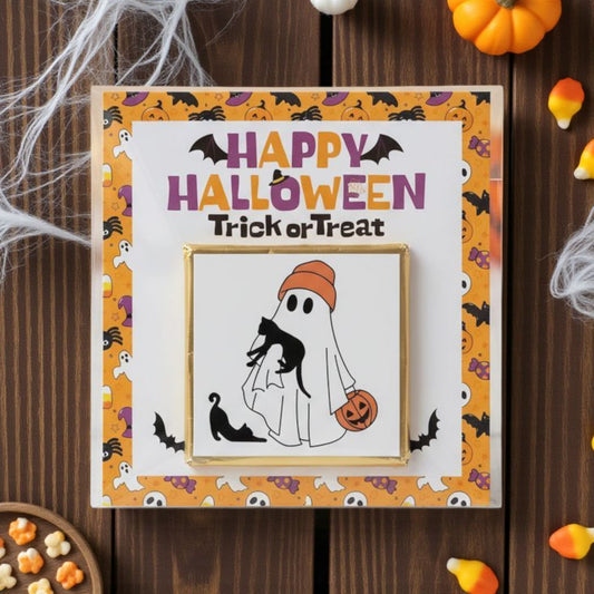 Personalized "Spooky Sweet" Halloween Card and Chocolate