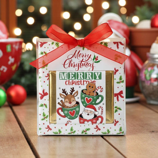 Personalized "Festive Cheer" Christmas Card and Chocolate