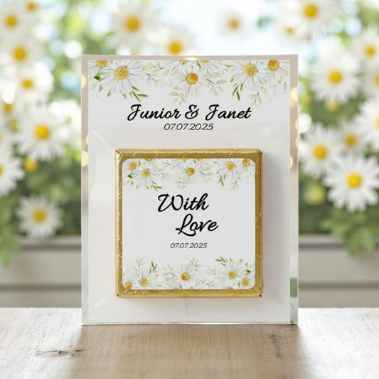 Personalized "Daisy Delight" Floral Card and Chocolate
