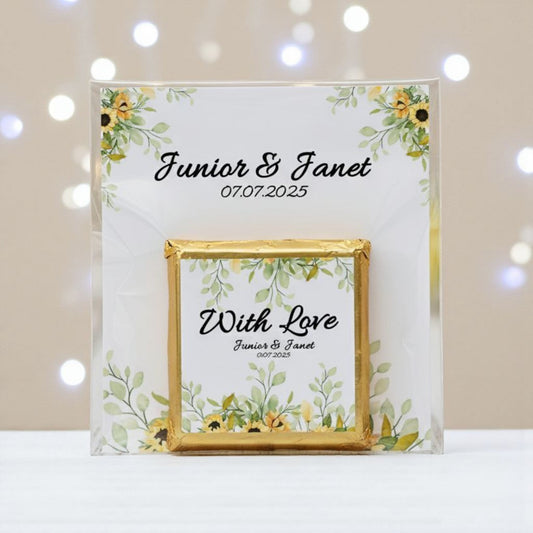 Personalized "Sunny Day" Sunflower Card and Chocolate