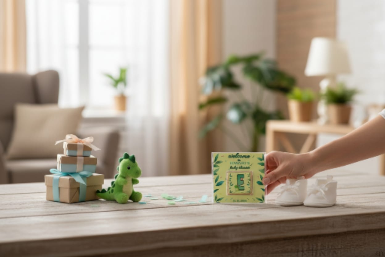 🦖 Cheerful Dinosaur Themed Personalized Card with Chocolate