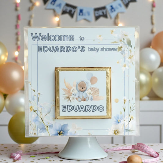 🐻 Personalized Chocolate Card with Charming Teddy Bear Theme