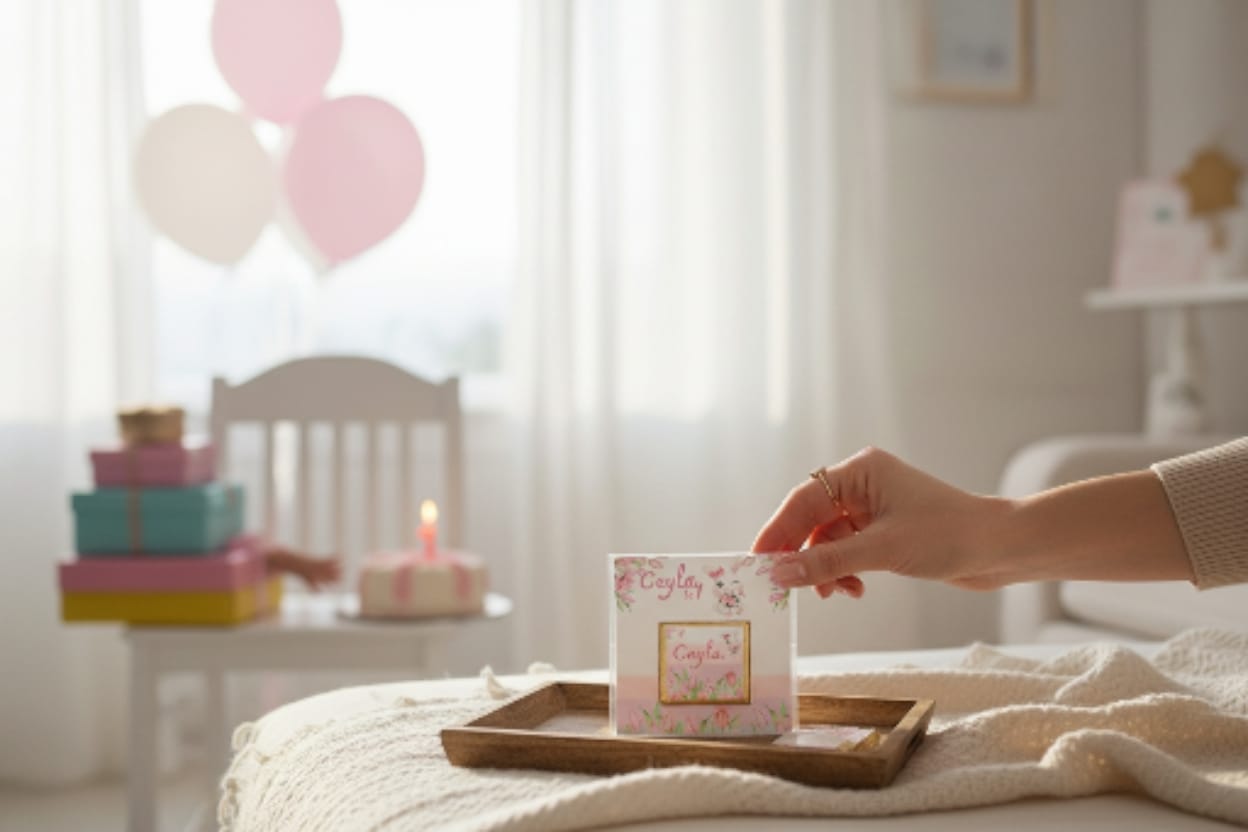 🐰Personalized Chocolate Card with Delicate Floral Bunny Theme