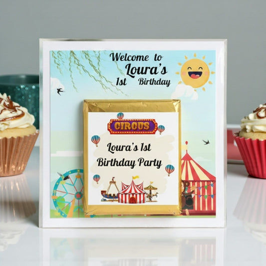 🎪 Personalized Chocolate Card with Lively Circus Theme