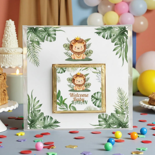 🦁 Personalized Chocolate Card with Royal Safari Lion Theme