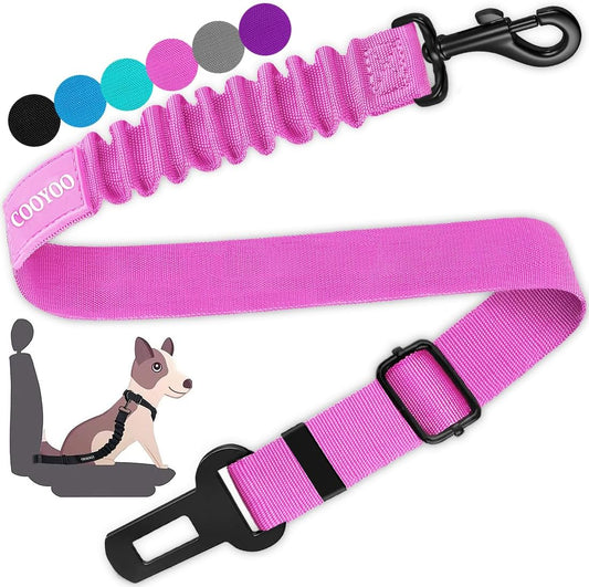 Adjustable Retractable Dog Car Harness and Seat Belt Set - Heavy Duty Nylon Pet Safety Restraint for Vehicles