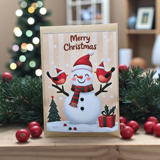 Mini Christmas Card Style Bird Seed Gift Set - Eco-Friendly Stocking Filler